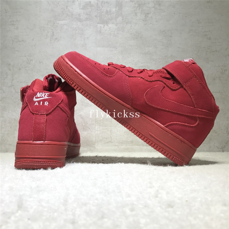 Nike Air Force 1 High Top Mid Gym Red Suede